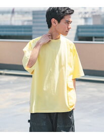 【SALE／50%OFF】異素材アウトポケット付きTシャツ niko and ... ニコアンド トップス カットソー・Tシャツ イエロー グレー ホワイト【RBA_E】[Rakuten Fashion]