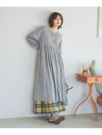 【SALE／50%OFF】アソートレングスクルーネックワンピース niko and ... ニコアンド ワンピース・ドレス チュニック ブラウン グレー【RBA_E】[Rakuten Fashion]