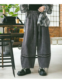 [NKJ 2025AW]REMAKE BARREL DENIM niko and ... ニコアンド パンツ ジーンズ・デニムパンツ グレー ブルー【送料無料】[Rakuten Fashion]