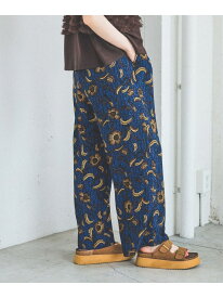 イコクプリントゆるっとパンツ niko and ... ニコアンド パンツ その他のパンツ ネイビー ブルー ホワイト【送料無料】[Rakuten Fashion]