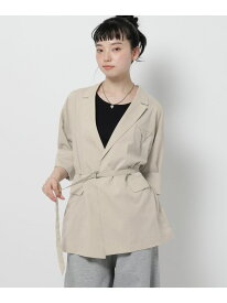 【SALE／50%OFF】ベルト付き5分袖ジャケット niko and ... ニコアンド ジャケット・アウター テーラードジャケット・ブレザー グレー ベージュ ブラウン【RBA_E】[Rakuten Fashion]
