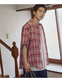 【SALE／50%OFF】マドラスドビーチェックシャツ niko and ... ニコアンド トップス シャツ・ブラウス ブルー イエロー ピンク【RBA_E】[Rakuten Fashion]