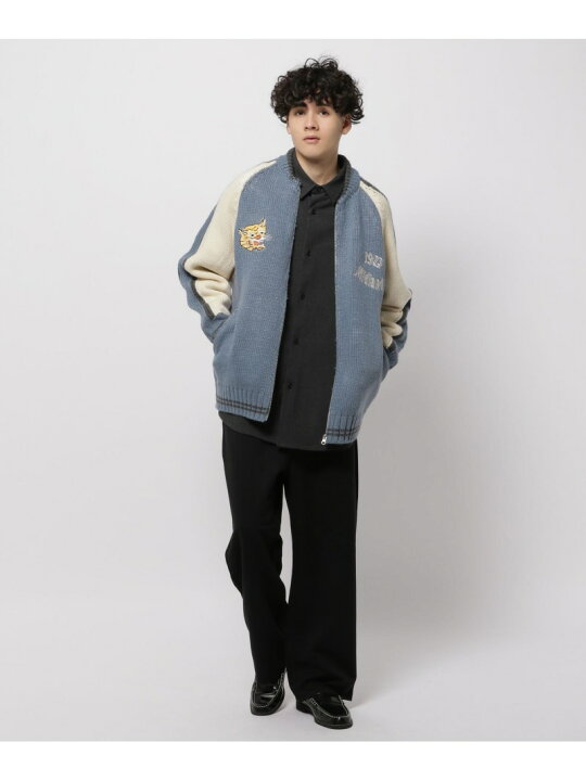 楽天市場】【SALE／50%OFF】スカジャン風ニットブルゾン niko and 