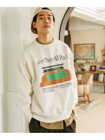 【SALE／20%OFF】アソートレトロBIGプリントプルオーバー niko and ... ニコアンド トップス スウェット・トレーナー ブラック グレー ホワイト ブルー イエロー【RBA_E】【送料無料】[Rakuten Fashion]