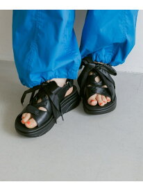 オリジナルWレースアップサンダル niko and ... ニコアンド シューズ・靴 サンダル ブラウン シルバー ブラック【送料無料】[Rakuten Fashion]