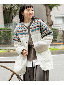 【SALE／50%OFF】ジャガードニットキルトリメイク風ブルゾン niko and ... ニコアンド ジャケット・アウター ブルゾン・ジャンパー カーキグリーン ホワイト グレー【RBA_E】【送料無料】[Rakuten Fashion]