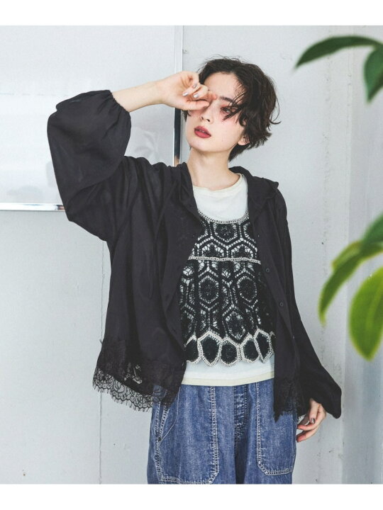 楽天市場】【SALE／30%OFF】レーストリムフーディシャツ niko and 