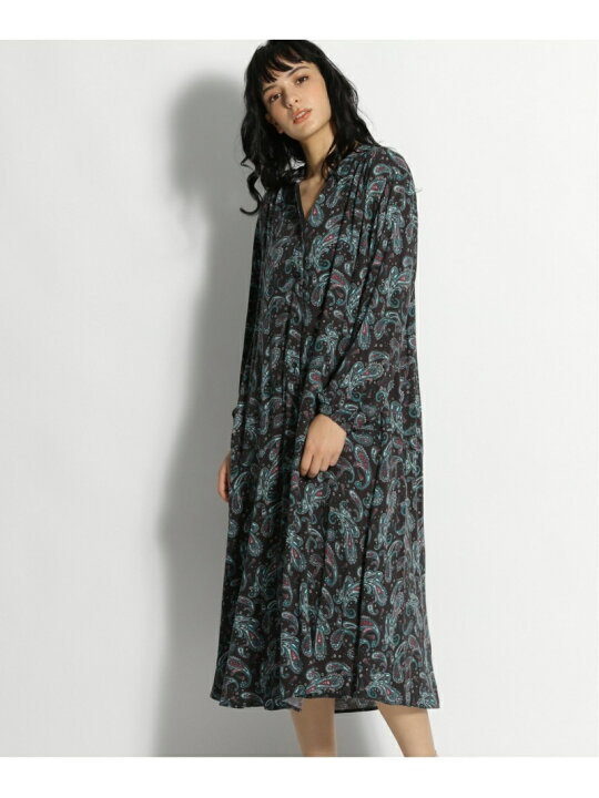 楽天市場 Sale 50 Off W ペーズリーptワンピース Niko And ニコアンド ワンピース 長袖ワンピース グレー ブラック ベージュ Rba E Rakuten Fashion Niko And ニコアンド