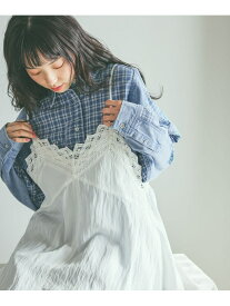 バテンレースフレアキャミワンピース niko and ... ニコアンド ワンピース・ドレス チュニック ホワイト グレー【送料無料】[Rakuten Fashion]