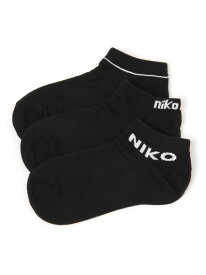 オリジナルニコロゴスニーカーソックス3Pセット niko and ... ニコアンド 靴下・レッグウェア 靴下 ホワイト ブラック ピンク[Rakuten Fashion]