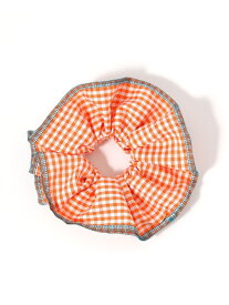 BIGギンガムチェックシュシュ niko and ... ニコアンド ヘアアクセサリー ヘアゴム ブルー オレンジ ブラック[Rakuten Fashion]