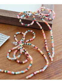 MIXビーズリボンピアス niko and ... ニコアンド アクセサリー・腕時計 ピアス ピンク ブラック[Rakuten Fashion]