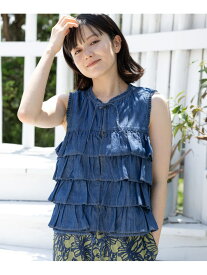 【SALE／50%OFF】フリルティアードベスト niko and ... ニコアンド トップス ベスト・ジレ グレー グリーン ブルー【RBA_E】[Rakuten Fashion]