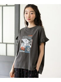 【SALE／20%OFF】アソートフリルグラフィックTシャツ niko and ... ニコアンド トップス カットソー・Tシャツ グレー ホワイト ネイビー【RBA_E】[Rakuten Fashion]