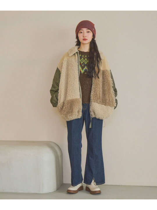 楽天市場】【SALE／20%OFF】パッチワークボアブルゾン niko and 