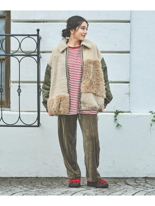 楽天市場】【SALE／20%OFF】パッチワークボアブルゾン niko and 