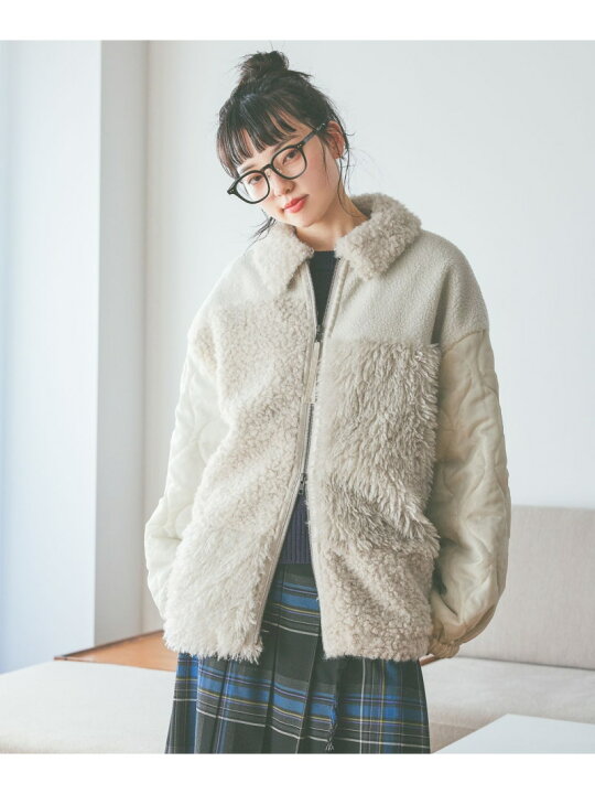 楽天市場】【SALE／20%OFF】パッチワークボアブルゾン niko and 
