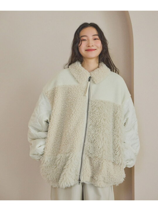楽天市場】【SALE／20%OFF】パッチワークボアブルゾン niko and 