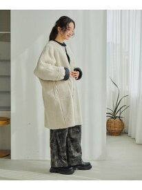 【SALE／50%OFF】リバーシブルフェイクムートンコート niko and ... ニコアンド ジャケット・アウター ムートンコート ブラック【RBA_E】【送料無料】[Rakuten Fashion]