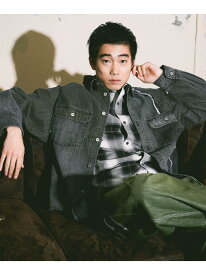 DENIM PATCHWORK SHIRT [niko and ...JEANS] niko and ... ニコアンド トップス シャツ・ブラウス ブルー ブラック【送料無料】[Rakuten Fashion]