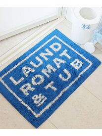 [LAUNDROMAT&TUB]ロゴバスマット/40×60cm niko and ... ニコアンド インテリア・生活雑貨 カーペット・ラグ・マット ブルー[Rakuten Fashion]
