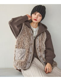 アソートファーベスト niko and ... ニコアンド ジャケット・アウター その他のジャケット・アウター グレー ベージュ ブラウン ホワイト【送料無料】[Rakuten Fashion]