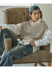 【SALE／50%OFF】ジャガードニットベスト niko and ... ニコアンド トップス ベスト・ジレ ホワイト グレー ネイビー【RBA_E】[Rakuten Fashion]