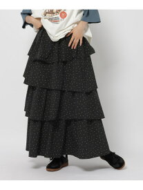ボリュームティアードスカート niko and ... ニコアンド スカート ロング・マキシスカート ブラック【送料無料】[Rakuten Fashion]
