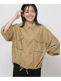 【SALE／50%OFF】テロテロツイルワークシャツ niko and ... ニコアンド トップス シャツ・ブラウス ベージュ ブラック【RBA_E】[Rakuten Fashion]
