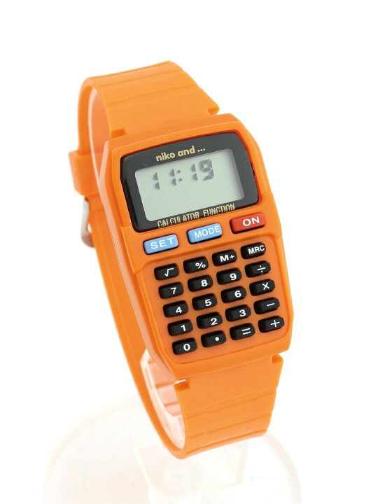 楽天市場 Sale 30 Off W カリキュレーターウォッチ Niko And ニコアンド ファッショングッズ 腕時計 オレンジ カーキ ブラック Rba E Rakuten Fashion Niko And ニコアンド