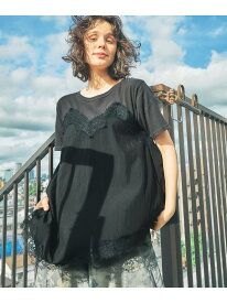 トリムレースドッキングTシャツ niko and ... ニコアンド トップス カットソー・Tシャツ ブラウン ホワイト グレー【送料無料】[Rakuten Fashion]