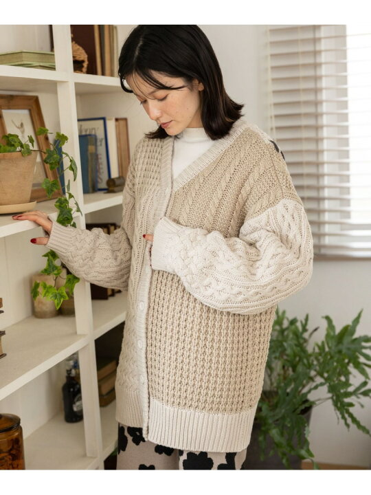 楽天市場】【SALE／50%OFF】ケーブルパッチワークチュニック niko and 