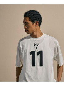 [NUMERALS]NUMBER 11 PRINT T NUMERALS ニコアンド トップス カットソー・Tシャツ ホワイト ブラック グレー【送料無料】[Rakuten Fashion]