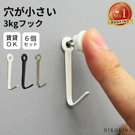 【まとめ買い合計6個】 壁掛け 壁かけ 壁 フック 目立たない 賃貸 3kg 穴 小さい 石膏ボード 石こうボード 引っ掛け 鏡 壁掛けミラー 時計 キーホルダー 鍵 トイレ ホワイト 白 黒 かけまくり 絵画 額縁 画鋲 画びょう
