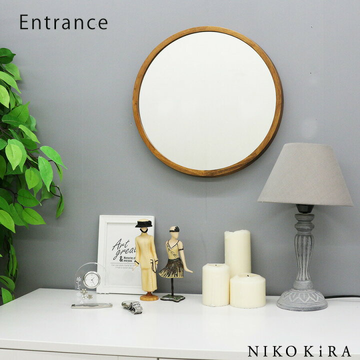 楽天市場 鏡 壁掛け おしゃれ 壁掛けミラー ウォールミラー 丸 丸い 鏡 丸いミラー 丸鏡 賃貸 もくふる L 35cm トイレ 鏡 壁掛け 壁掛けミラー 壁掛け鏡 北欧風 玄関 円形 軽量 軽い まる 丸型 洗面 木製 木 無垢材 木枠ミラー ブラウン