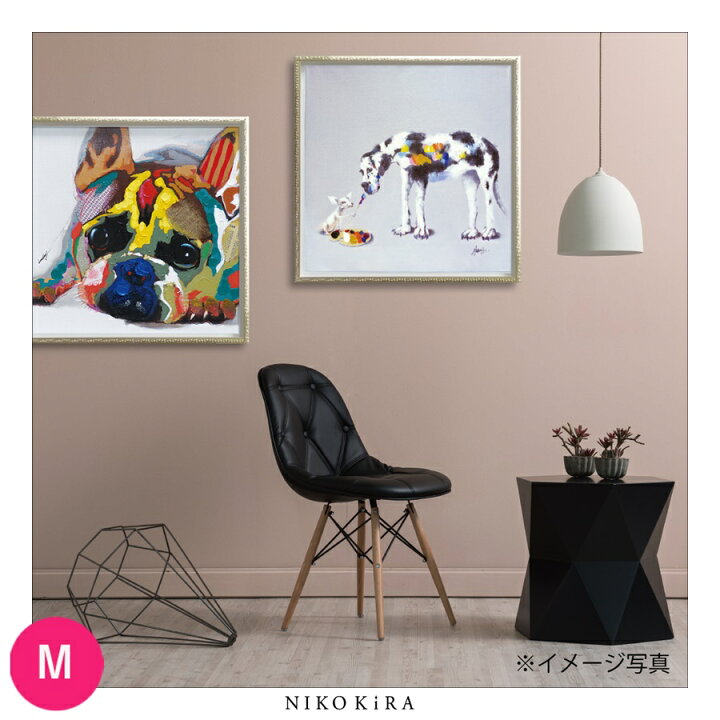 楽天市場 絵画 油絵 おしゃれ アート モダン かわいい 絵 犬 ドッグ ワンコ 愛犬 いぬ イヌ カラフル オイル ペイント アート カラフル ブルドッグ M 63cm アート パネル リビング トイレ 玄関 プレゼント 縁起 開運 送料無料 鏡専門店 Niko