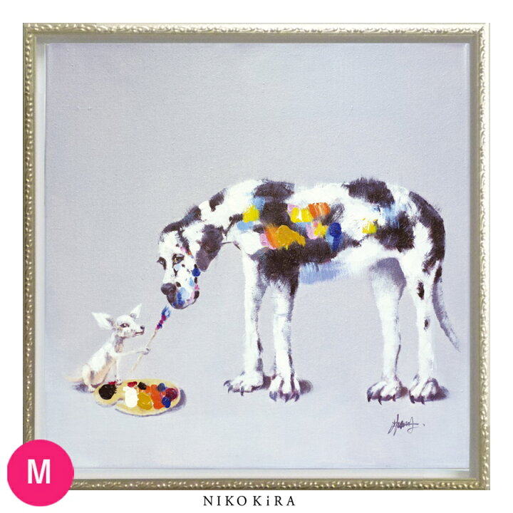 楽天市場 絵画 油絵 おしゃれ アート モダン かわいい 絵 犬 ドッグ ワンコ 愛犬 いぬ イヌ カラフル オイル ペイント アート ドッグ ペインティング M 63cm アート パネル リビング トイレ 玄関 プレゼント 縁起 開運 送料無料 鏡専門店 Niko