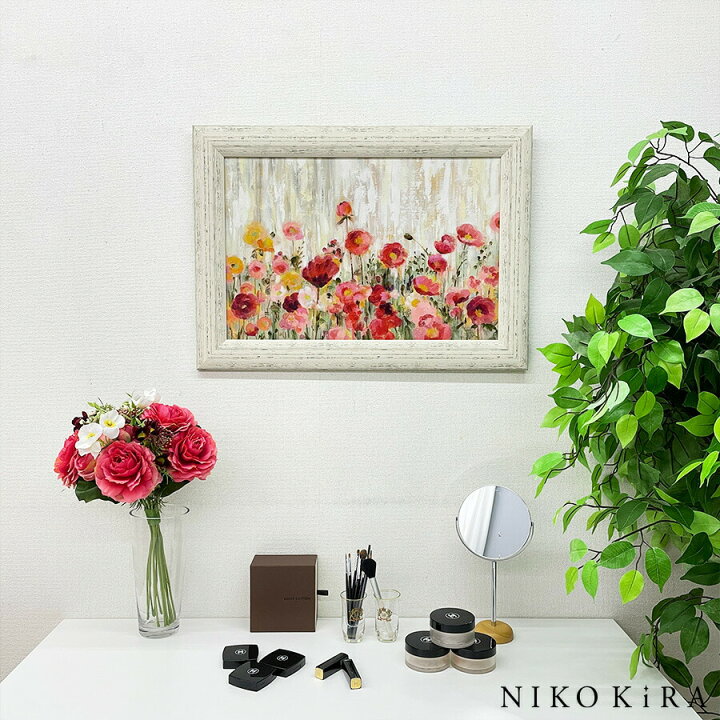 楽天市場 おしゃれ アート モダン 絵画 かわいい お花 華 花 ブーケ 絵 カラフル 油絵 おしゃれ シルビア ヴァシレヴァ スプリンクル フラワーズ 72cm 52cm アート パネル リビング トイレ 玄関 華やか 送料無料 鏡専門店 Niko Kira