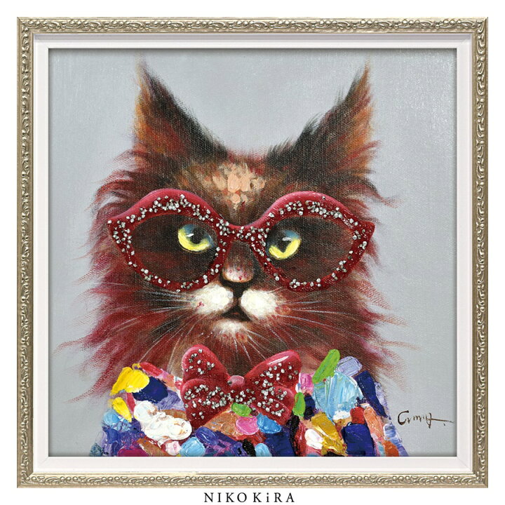 楽天市場 3 28迄p2倍 クーポン おしゃれ 絵画 かわいい アート 絵 モダン 壁掛け 犬 猫 いぬ ネコ カラフル 風景画 油絵 おしゃれ オイル ペイント アート ロングヘア キャット Sサイズ 幅33cm 高さ33cm アート パネル リビング トイレ 玄関 プレゼント飾る 送料無料
