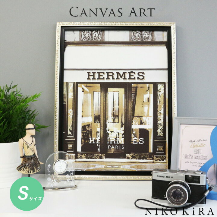 楽天市場 7 11迄 150円offクーポン アートパネル アートポスター ブランド エルメス Hermes おしゃれ アート ゴールド デザイナー エントランス ショップ 絵画 キャンバス モノクロトイレ リビング A3ボックス S フレーム付き かわいい 可愛い 鏡専門店 Niko Kira