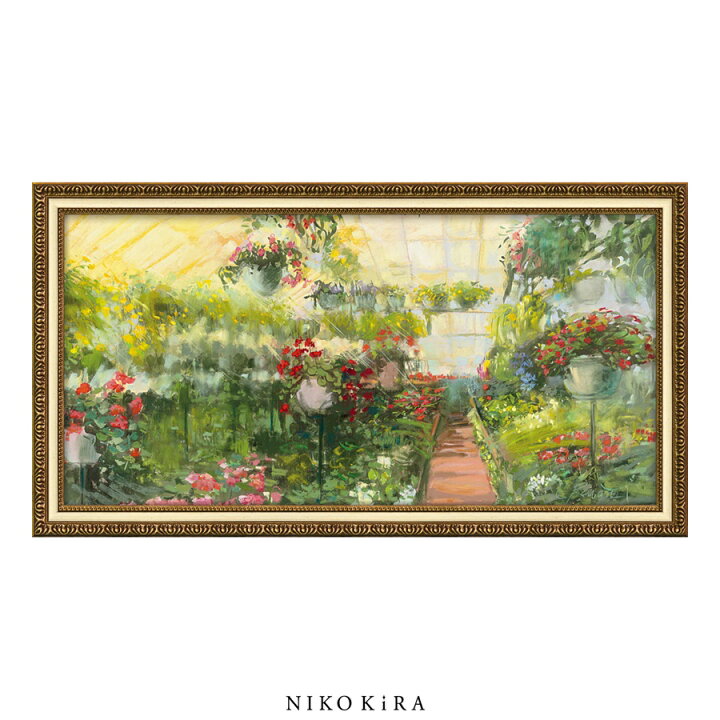 楽天市場 おしゃれ 花 アート はな 花束 モダン 植物 絵画 かわいい 絵 カラフル 油絵 おしゃれ キャロル ローワン グリーンハウス フワラーズ 98cm 53cm アート パネル リビング トイレ 玄関 送料無料 鏡専門店 Niko Kira