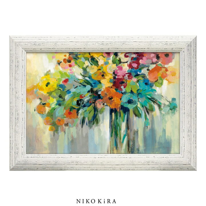 楽天市場 おしゃれ アート モダン 絵画 かわいい お花 華 花 ブーケ 絵 カラフル 油絵 おしゃれ シルビア ヴァシレヴァ クラウド オブ フラワーズ 72cm 52cm アート パネル リビング トイレ 玄関 華やか 送料無料 鏡専門店 Niko