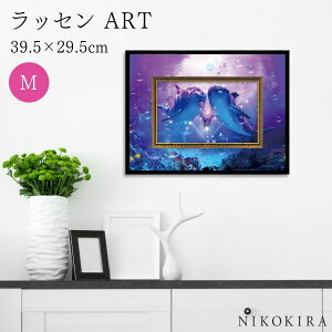 【7%OFFクーポン☆30日23:59迄】絵画 アート アートパネル アートポスター 名画 クリスチャン リース ラッセン ビッグアート ドルフィン コンパニオン M クリスチャン リース ラッセン 海 海中
