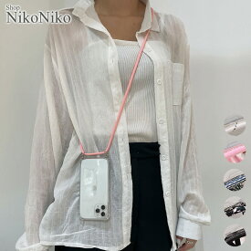 【全品送料無料！】 ストラップ付きクリアスマホケース 【即納】 Phone14 シンプル ストラップ付き ショルダー クリアケース スマホカバーバッグ トレンド レディース 韓国ファッション 流行