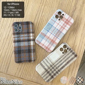 【全品送料無料！】 タータンチェック スマホケース ma 【即納】 アイフォン スマホ カバー ケース チェック フェルト iPhoneケース iPhone11 iPhone12 TPU ソフトケース レディース 韓国 プチプラ トレンド 人気 大人 柄