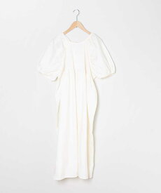 【クーポン利用で→3,618円】バックリボン パフスリーブワンピース 【即納】 ロングワンピース 半袖 バルーンスリーブ レディース 韓国 プチプラ トレンド 人気 大人女子 綺麗め シンプル カジュアル Instagram