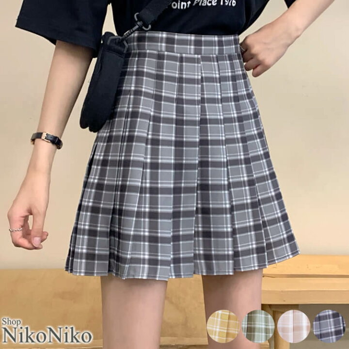 全4色 タータンチェック チェック柄 スカート キュロット ミニスカート ショート丈 ひざ丈 カジュアル ガーリー スクールコーデ 制服風 可愛い  デート 夏 | Like Fashion + (プラス) スカート プリーツ 春 韓国 ショート レディース チェック 格子柄