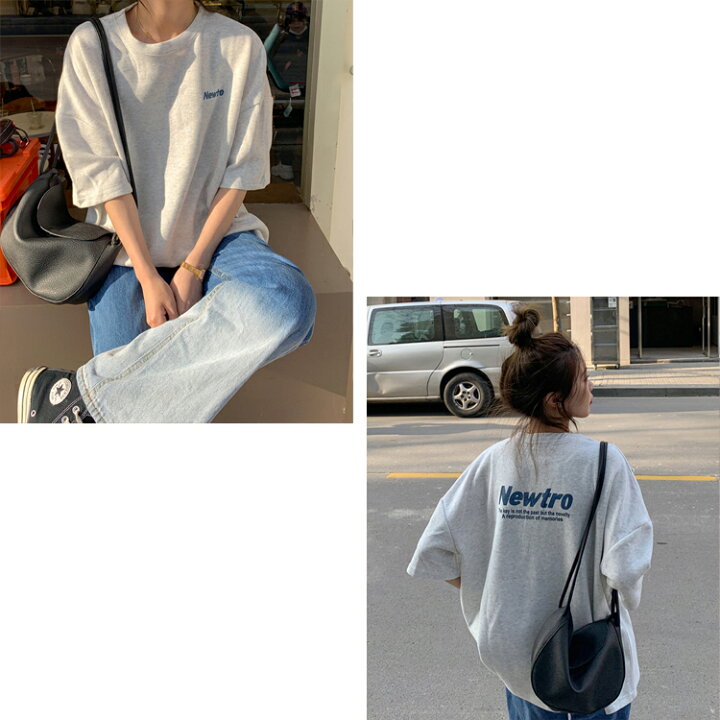 newto 楽天市場】【楽天スーパーSALE！クーポン配布中！】 Newtro バックプリント オーバーTシャツ ma 【即納】 トップス Tシャツ カットソー  半袖 ビックシルエット オーバーサイズ レタリング ロゴ 英字 レディース 韓国 プチプラ トレン 2412rss : ショップにこにこ