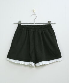 裾レース ハイウエスト スウェットショートパンツ ma 【即納】 韓国ファッション 韓国コーデ カジュアル 韓国ガーリー 韓国アイドル 参戦服 短パン ショーパン フリル レディース 韓国 Y2Kファッション 韓国ストリート 流行り トレンド かわいい
