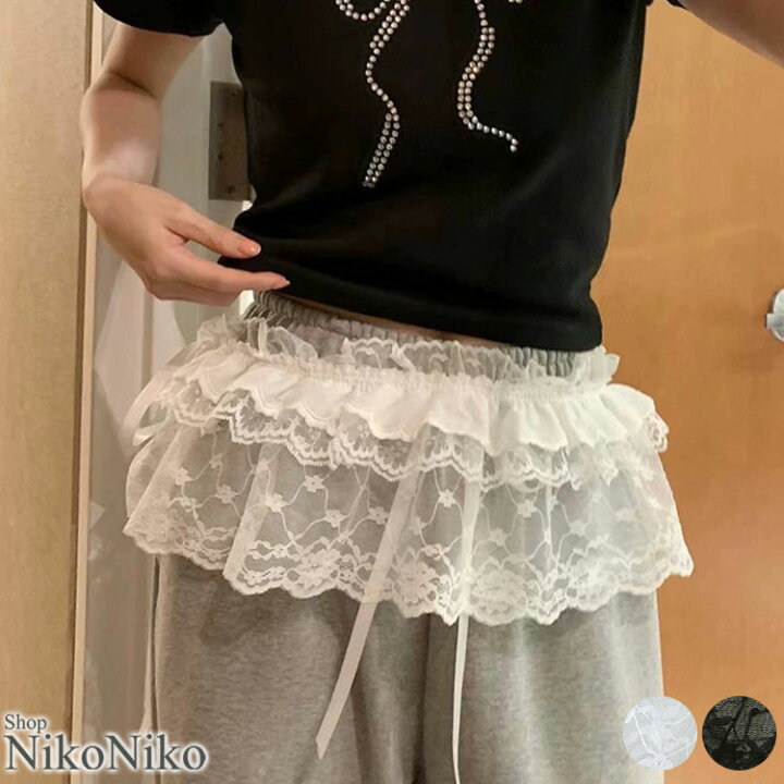 楽天市場】レース レイヤード ラップ フリルミニスカート ma 【即納 